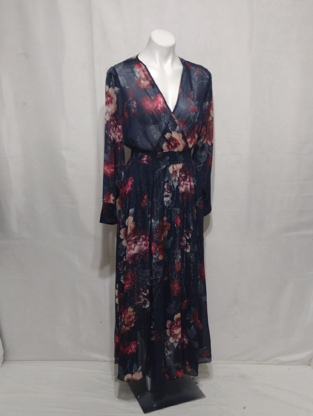 NWT Kate & Lily Navy Floral Maxi Dress Size 6 Romantic Cottagecore Wedding Guest - Picture 7 of 14